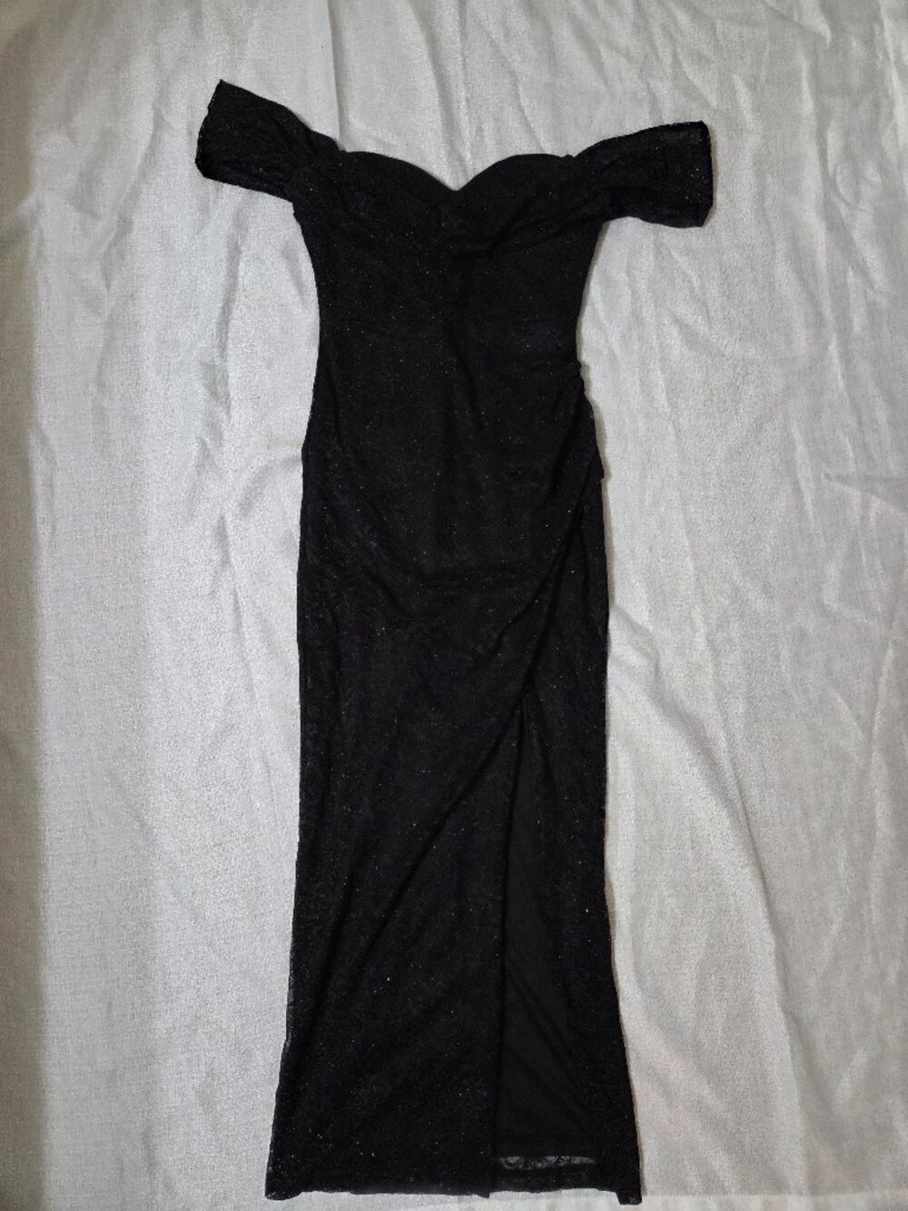 Black Glitter Lace Dress